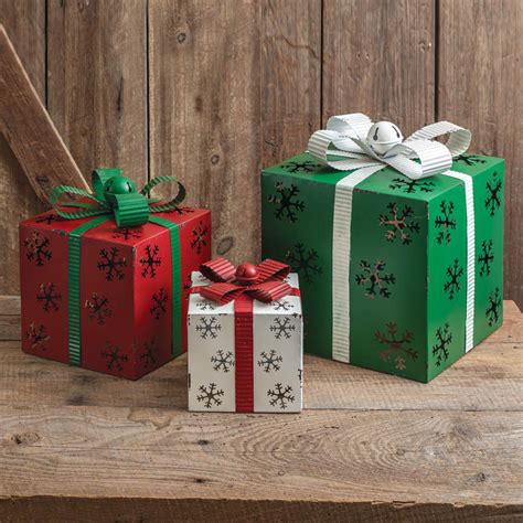 Christmas Metal Present Boxes 